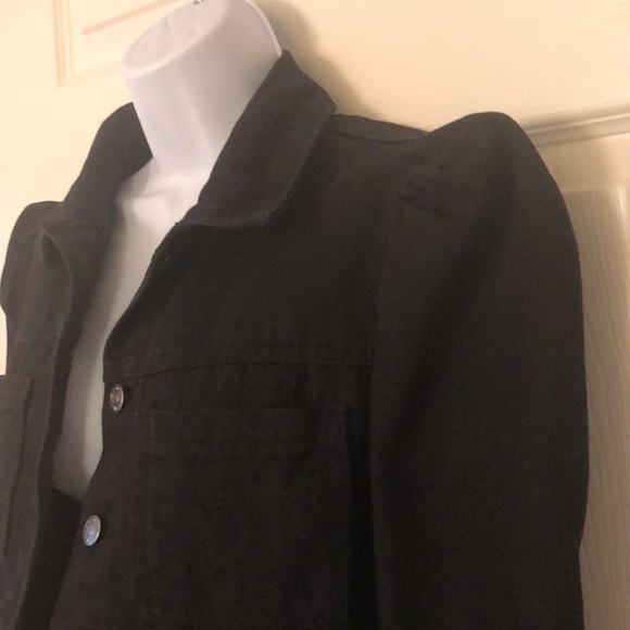Puff Sleeve Black Denim Jean Jacket Forever 21 - Picture 5 of 16